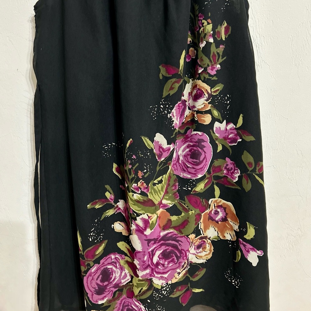Charlotte Russe Black Smocked Dress Size Large Floral